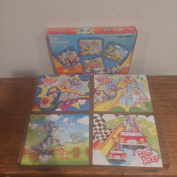 Funskool Tom & Jerry 4 in 1 Puzzle Fun and Game4 exciting puzzles 30 pieces - Picture 1 of 4
